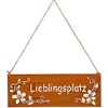 LB H&F Door Sign Rust Metal for Hanging (Lieblingsplatz)