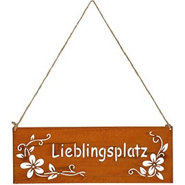 LB H&F Door Sign Rust Metal for Hanging (Lieblingsplatz)