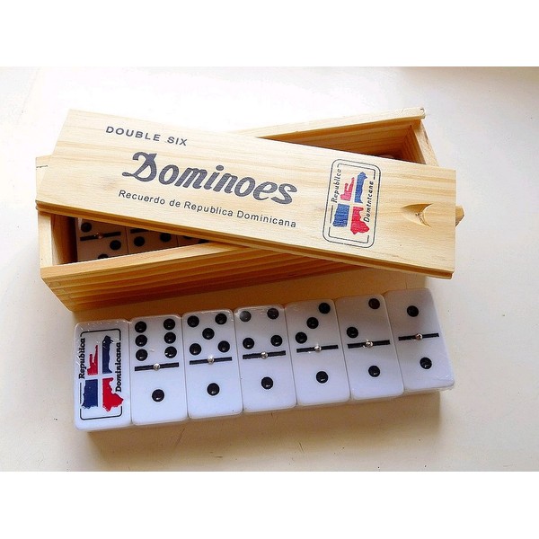 Dominican Republic Country Flag Engraved Dominoes Double Six