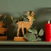 Sass & Belle Natural Wood Standing Deer Decoration
