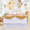 9ft White Tulle Table Skirt 2 Layer Fluffy Tutu Table