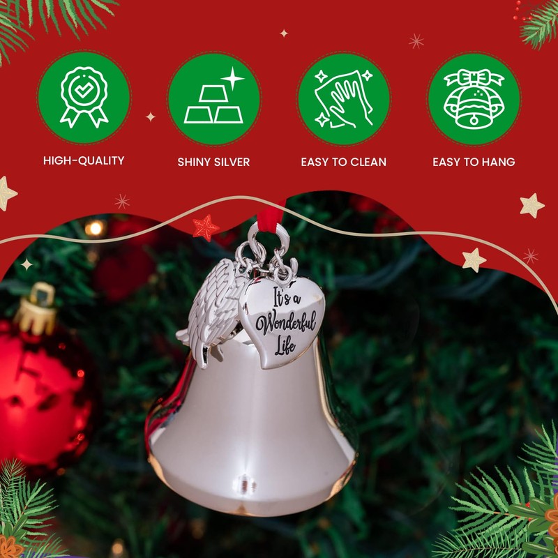 It's a Wonderful Life Inspired Christmas Angel Bell Ornament with