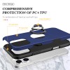 Flat Ring Dual Layer Armor Hybrid Stand Case with Metal