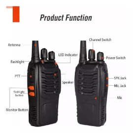Clicmania Kit 2 Radios De Comunicación Portátil 2 Vías + Manos Libres