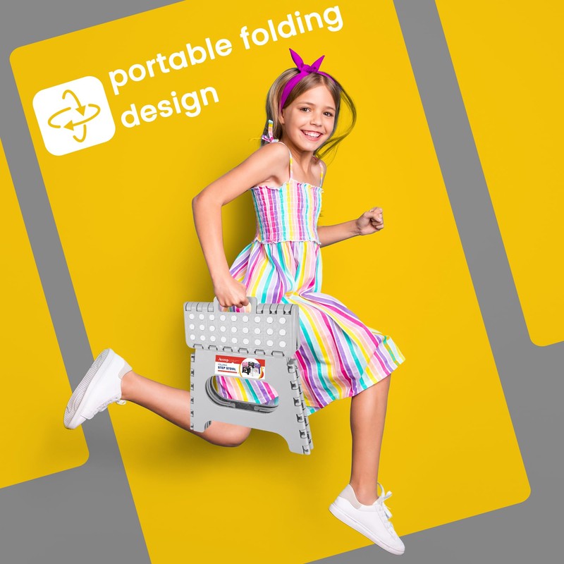 ACSTEP Folding Step Stool 11'' Foldable Step Stool for Kids