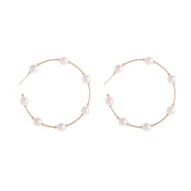 Stocking Stuffers Holiday Outfits for Women 2024 Pearl Earrings for Women Pearl Drop Earrings Gold Pearl Hoop Earrings Elegant Pearl Dangle Earrings Bridal Earrings for Wedding Jewelry Mothers Day Gifts for Mom
