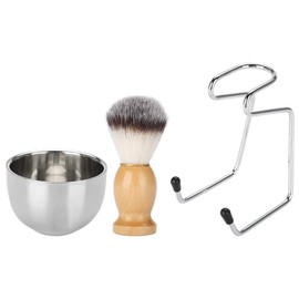 Set de afeitado, Herramienta profesional para barba de acero inoxidable, Soporte para bigote, Juego de afeitado con brocha, Buen set de para hombre