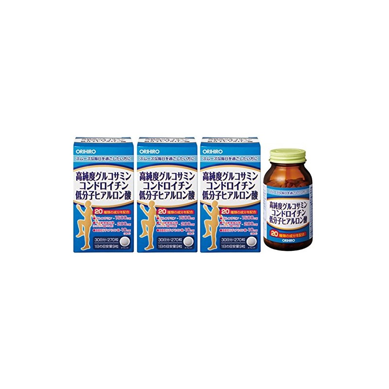 Orihiro High Purity Glucosame, Chondroitin, Low Molecular Hyaluronic Acid, 270