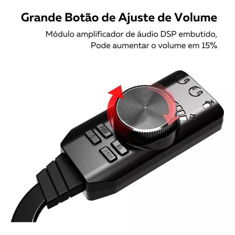 GS3 Tarjeta de sonido externa GS3 USB 2.0 de 7.1