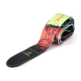 MAGMA Leathers 2" Soft-hand Polyester Guitar Strap Sublimation-Printed with Skate Design