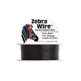 Zebra Coated Copper Wire Black 26 Gauge 30 Yards