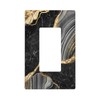 Black Gold Marble Single Gang Rocker Light Switch Plate Cover