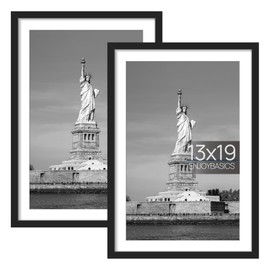 ENJOYBASICS 13x19 Picture Frame, Display Poster 11x17 with Mat or 13 x 19 Without Mat, Wall Gallery Photo Frames, Black, 2 Pack