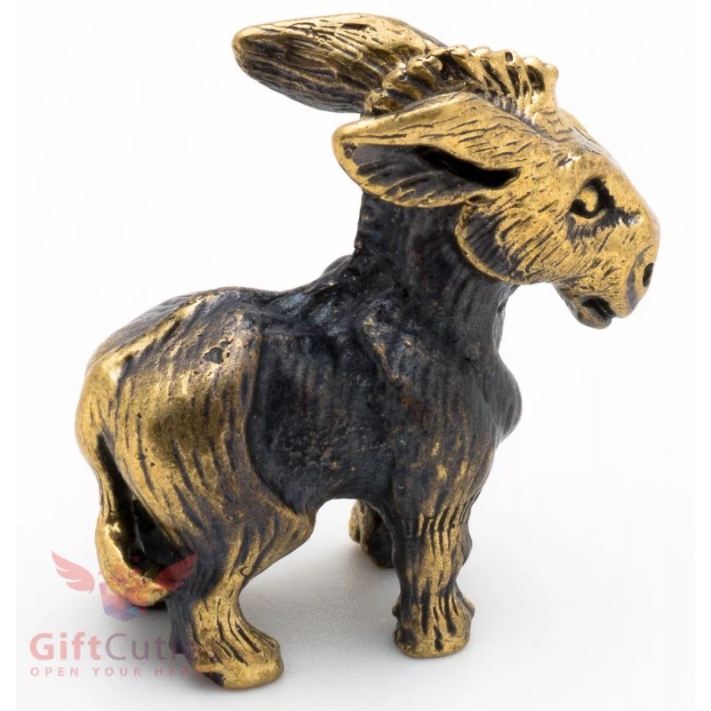 Brass Figurine of stubborn donkey IronWork