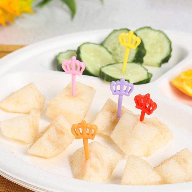 BWESOO 8 Pcs Fun Bento Picks Set, Plastic Bento Picks,