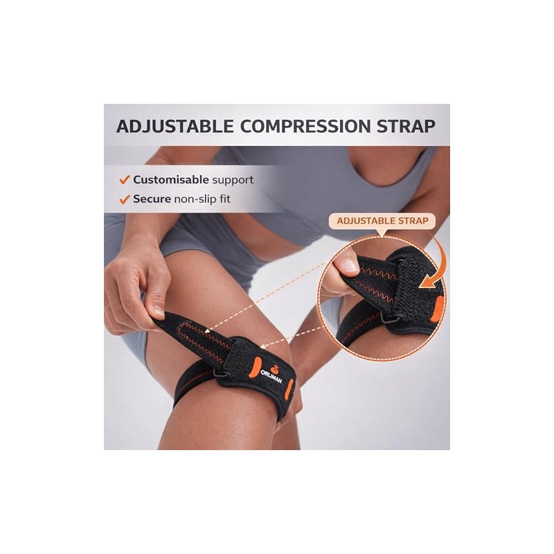 Orliman Patellar Knee Strap – Adjustable Compression Knee Support Brace