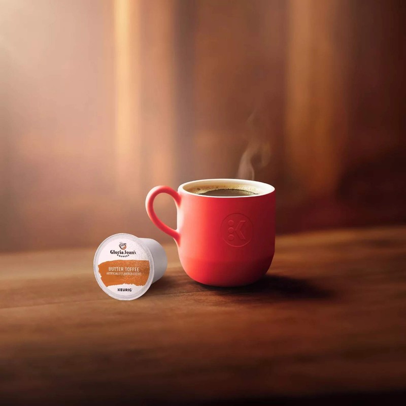 Gloria Jean's Coffees Butter Toffee, Single-Serve Keurig K-Cup Pods, Flavored