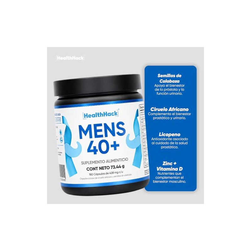 Suplemento Natural Hombre Semilla de Calabaza Zinc Vitamina D H2Hack