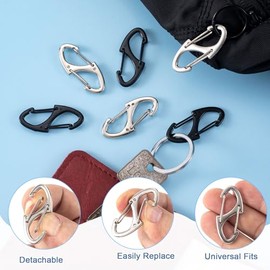HINZIC 12pcs Anti Theft Zipper Locks, Dual Opening Theft Deterrent Clasps, Zipper Clips Replacement for Backpacks, Luggage, Clothing, Traveling Outdoor Sports- Black & Silver
