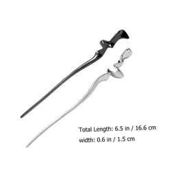 minkissy Elegant Retro Metal Hairpin Set of 2 Women's Hair Forks Bridal Hair Sticks for Bun Delicate and Vintage Style Random Color