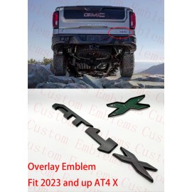 Auto Tailgate Rear Matte Black AT4X OVERLAY Emblem 2023+ GMC Sierra 1500