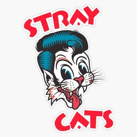 Leyland Designs Stray Cats, Sticker, Mask Sticker Outdoor Rated Vinyl Sticker Decal for Windows, Bumpers, Laptops or Crafts 5"