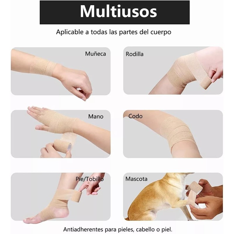 Aokesy 12 Piezas de Vendaje Autoadhesivo, Vendaje Cohesivo Elástico no