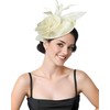 White Fascinators for Women Tea Party Church Hats 20s 50s