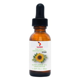 LucaED Ozonated Sunflower Oil for Face & Body – Boosts Collagen, Soothes Sensitive Skin, Hydrates Dry Skin & Supports Healthy Nails – Vegan & Paraben-Free - 1.03Oz/30ml