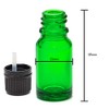 Aura 10ml GREEN Glass Bottles with Black T/E Caps &