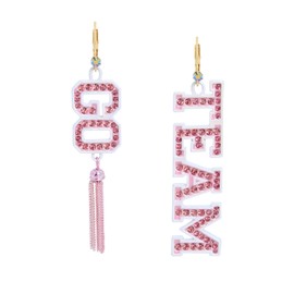 Betsey Johnson Womens GO TEAM Mismatch Earrings, One Size, Metal Glass, No Gemstone