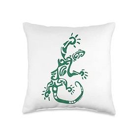 Ali Cat Originals Decorative Green Lizard Throw Pillow, 16x16, Multicolor