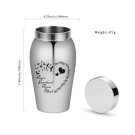 AIWENXI Pet Urn Memorial Urn Container Jar Pot Urn Memorial Urn Keepsake Pet Dog Cat Urns Mini Urns Stainless Steel Memorial Urn Urns for Cremation Ashes (Bird Heart)