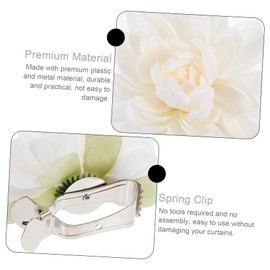 WOONEKY 2 x curtain flower clips, decorative curtain holders for curtains with ruffle tape, flower-shaped curtain tiebacks for living room and children's room