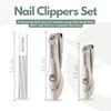 Heavy Duty Nail Clippers Set with Catcher - Wide Jaw