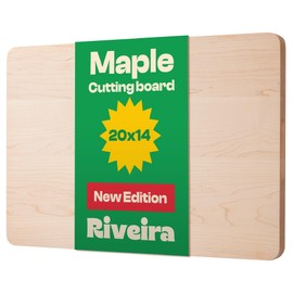 Riveira Maple Wood Cutting Board – Gourmet Maple Grandeur: 20 x 14 Wooden Cutting Board – Natural Wooden Cutting Boards For Kitchen Decorative – Innovative Juice Grooves Maple Wooden Chopping Board