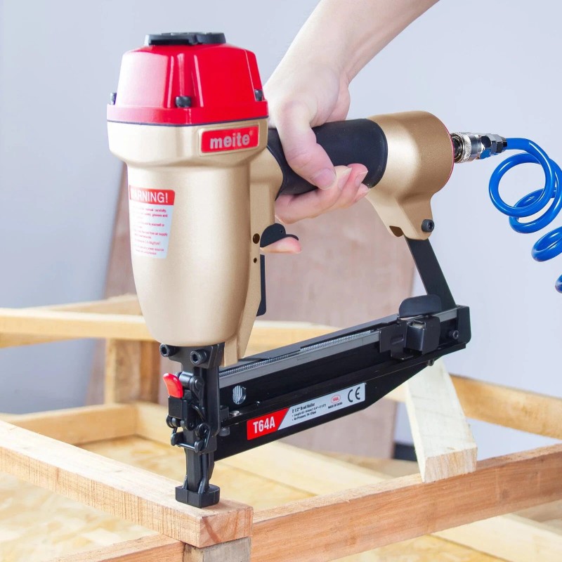 meite Pneumatic Brad Nailer T64A Powerful Finish Nailer Gun Profasional