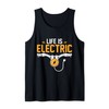 Life Is Electric Funny E-Bike Electric Bicycle Biking Mens Tank