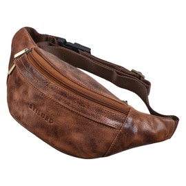 STILORD 'Marquez' Belt Bag Leather Ideal Cross Body Shoulder Bag Vintage Bum Bag Waist Bag for Men Women Belt Bag for Strap Bag Genuine Leather, Napoli - Brown