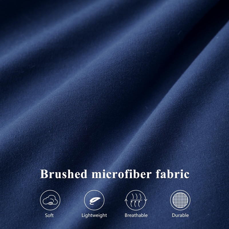 Aisbo King Size Fitted Sheet Navy Blue - Extra Deep