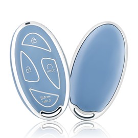 OFFCURVE Key Fob Cover for Hyundai Special Key Fob Case Cover Holder for Hyundai Ioniq 6 Grandeur GN7 KONA 2023 2024 Smart 7 Buttons Key Fob Accessories, Blue