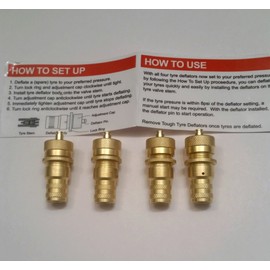 DIRECT IGNITER 4 Adjustable Brass Tire Deflators 6-30 PSI (Set of 4) Instructions and Case (4x4 Offroad Dunes Sand Jeep)