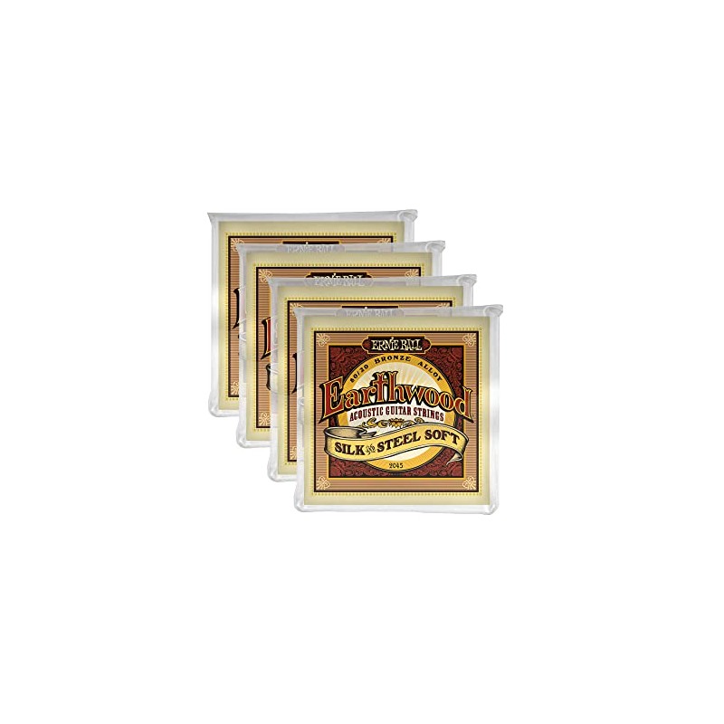 4 PACK Ernie Ball 2047 Silk & Steel 80/20 Bronze