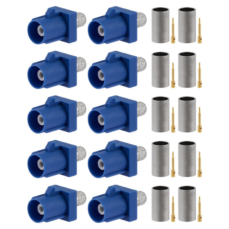 POBADY 10PCS Fakra C Male Crimp Connectors Fakra C Male