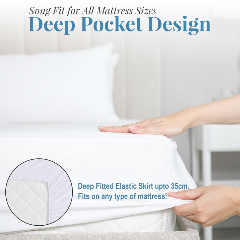 Acrali Home Quilted Small Single Mattress Protector, UltraSoft 3-Layer Design