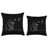 Binoculars One Line Art Drawing Bird Watching Throw Pillow