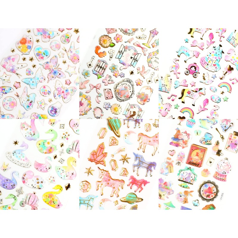 DERAYEE Reward Seal, 3D 3D, Foil Stamping, Translucent Notebook, Sticker,