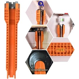 Llave de llave y fregadero, multiusos, herramienta de fontanería para inodoro, fregadero, baño, cocina, suministro de tuercas, válvulas de cierre, cestas de colador,1pcs