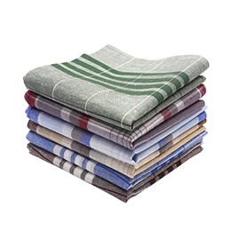 GETUOPT 6PCS Cotton Men's Handkerchiefs,Soft Gents Hankies Set,40 x 40CM Soft Cotton Pocket Hanks