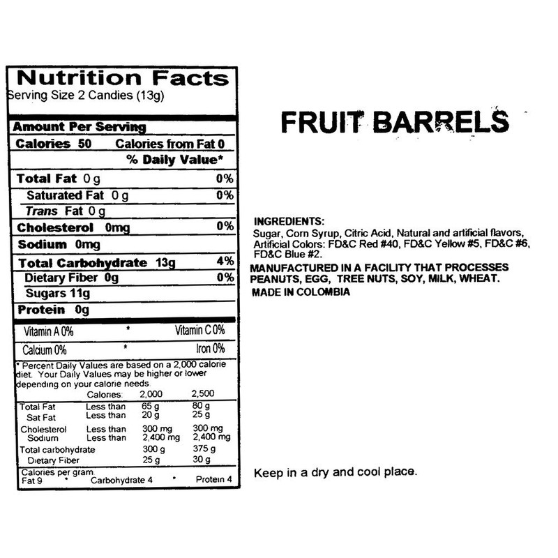 SweetGourmet Assorted Fruit Barrels | Wrapped | Bulk Hard Candy